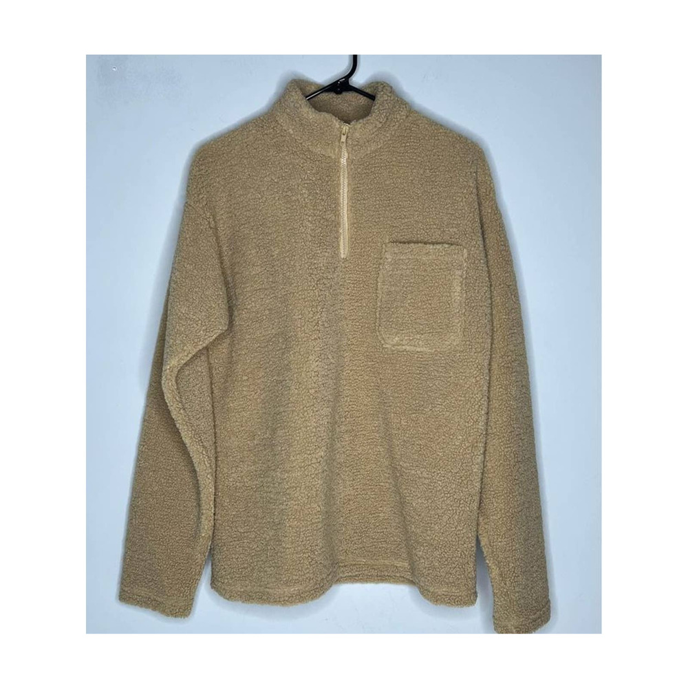 New Look Sherpa Style Quarter Zip XS Men Tan